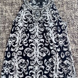 INC International Concepts Black and White Sleeveless Top